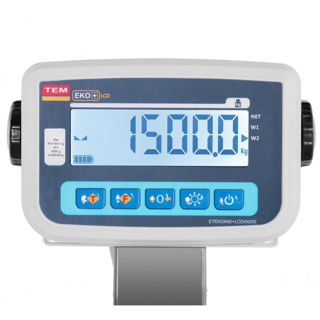 Waga weterynaryjna platformowa inwentarzowa z klatką dla zwierząt 1500/0.5 kg 110x240 cm LCD TEM Waga weterynaryjna platformowa inwentarzowa z klatką dla zwierząt 1500/0.5 kg 110x240 cm LCD TEM