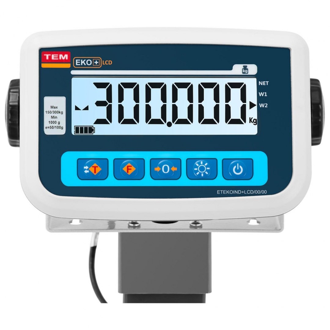 Waga weterynaryjna platformowa inwentarzowa z klatką dla zwierząt 500/0.2 kg 110x70 cm LCD TEM Waga weterynaryjna platformowa inwentarzowa z klatką dla zwierząt 500/0.2 kg 110x70 cm LCD TEM