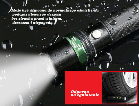 Latarka taktyczna LED metal mocny szperacz ochrona Latarka taktyczna LED metal mocny szperacz ochrona