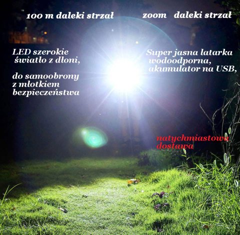 Latarka taktyczna LED metal mocny szperacz ochrona Latarka taktyczna LED metal mocny szperacz ochrona