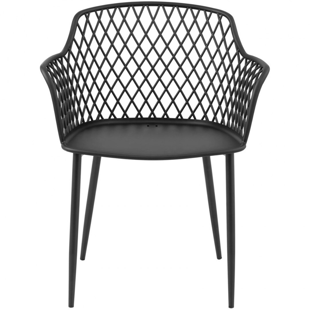 Krzesło nowoczesne kubełkowe z oparciem ażurowym 2 szt. czarne Royal Catering