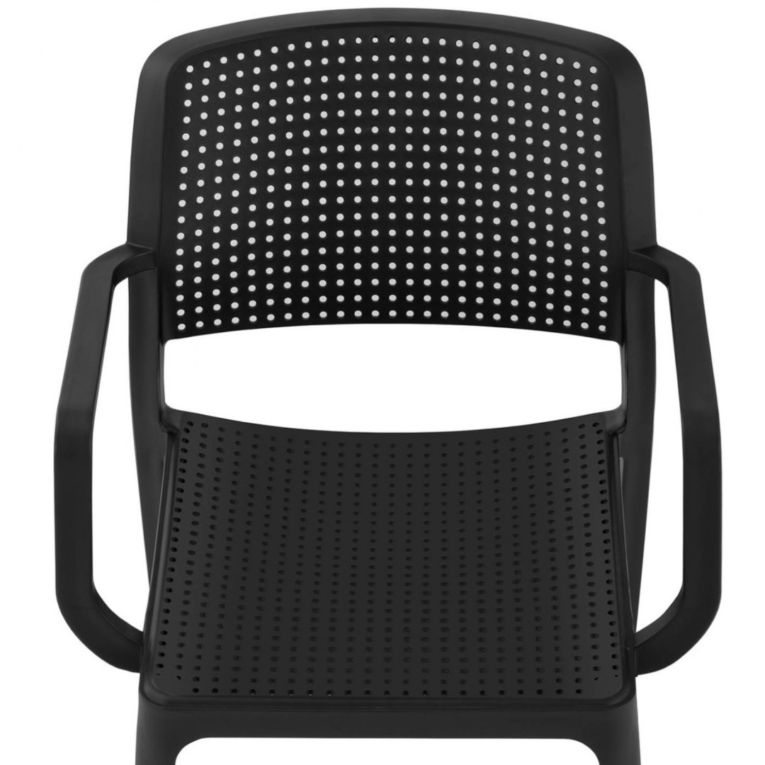 Krzesło nowoczesne plastikowe ażurowe do gabinetu biura 4 szt. czarne Royal Catering