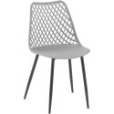 Krzesło nowoczesne plastikowe z oparciem ażurowym 4 szt. szare Royal Catering