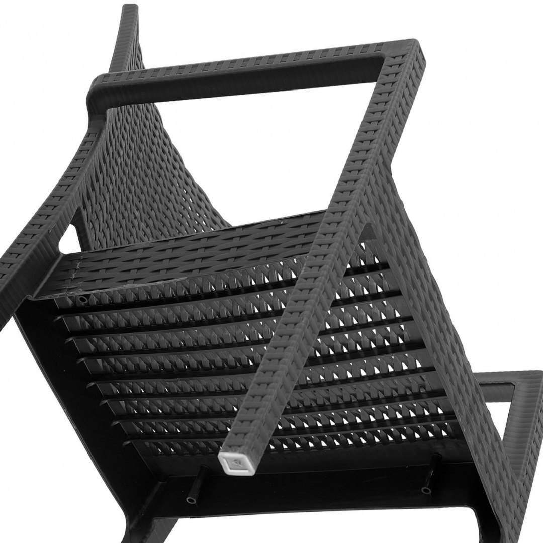 Krzesło nowoczesne plecione tarasowe do restauracji kawiarni 4 szt. czarne Royal Catering