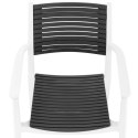 Krzesło plastikowe z oparciem ażurowym na taras balkon 4 szt. czarno-białe Royal Catering