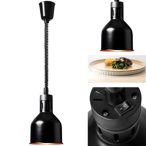 Lampa grzewcza do potraw na podczerwień IR wisząca czarna śr. 17 cm 250 W Royal Catering Lampa grzewcza do potraw na podczerwień IR wisząca czarna śr. 17 cm 250 W Royal Catering