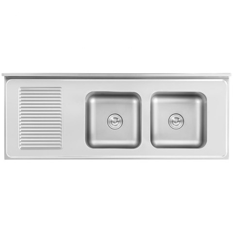 Zlew basen gastronomiczny dwukomorowy z szafką z drzwiami przesuwnymi 160 x 60 x 95 cm Royal Catering Zlew basen gastronomiczny dwukomorowy z szafką z drzwiami przesuwnymi 160 x 60 x 95 cm Royal Catering