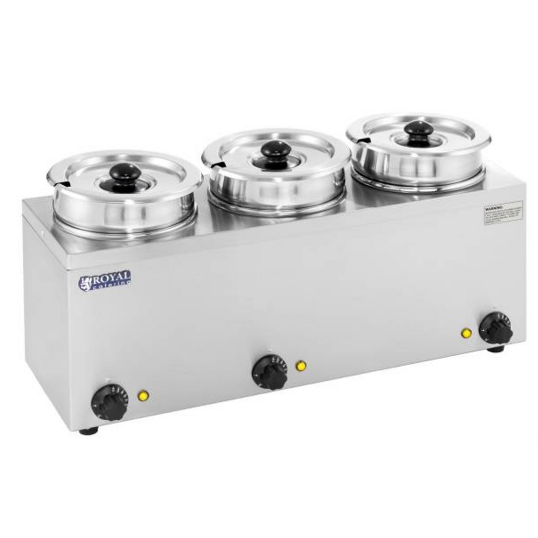 Bemar elektryczny podgrzewacz do zupy 450W 230V 3 x 3.8L Royal Catering Bemar elektryczny podgrzewacz do zupy 450W 230V 3 x 3.8L Royal Catering