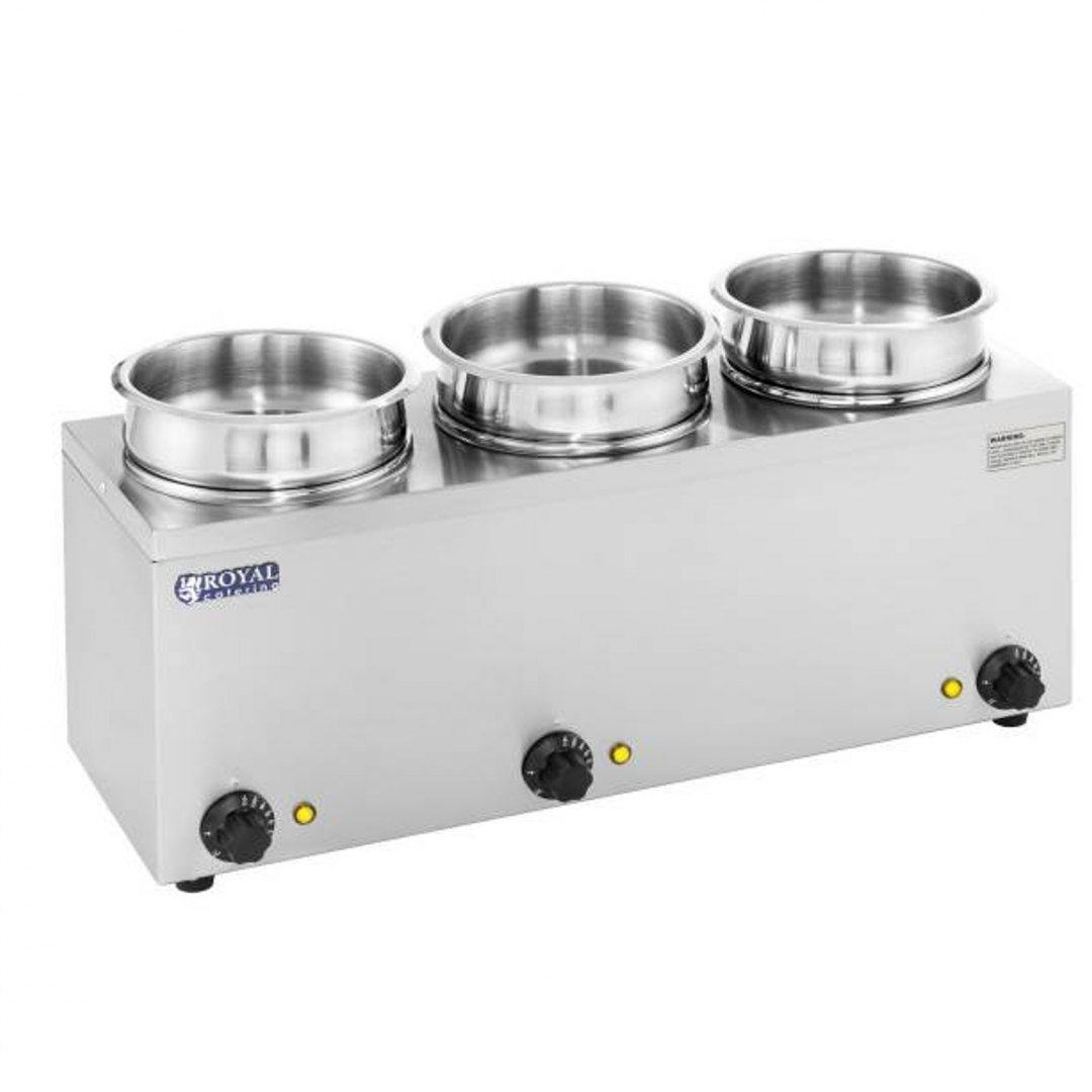 Bemar elektryczny podgrzewacz do zupy 450W 230V 3 x 3.8L Royal Catering Bemar elektryczny podgrzewacz do zupy 450W 230V 3 x 3.8L Royal Catering