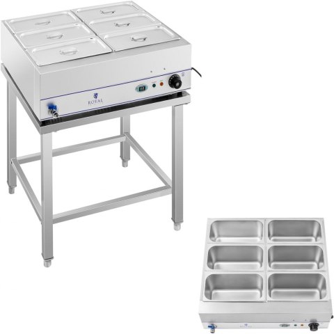 Bemar podgrzewacz wodny na podstawie stalowej 6 x GN 1/3 2000W 230V Royal Catering Bemar podgrzewacz wodny na podstawie stalowej 6 x GN 1/3 2000W 230V Royal Catering