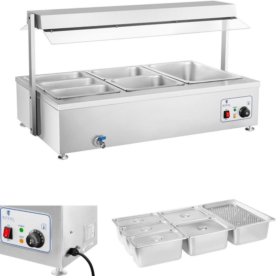 Bemar wodny podgrzewacz wolnostojący z kranem 6 x GN 150mm 55L Royal Catering Royal Catering Bemar wodny podgrzewacz wolnostojący z kranem 6 x GN 150mm 55L Royal Catering Royal Catering