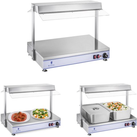 Elektryczna płyta taca grzewcza kompaktowa 2 lampy halogenowe 1100W 230V Royal Catering Elektryczna płyta taca grzewcza kompaktowa 2 lampy halogenowe 1100W 230V Royal Catering