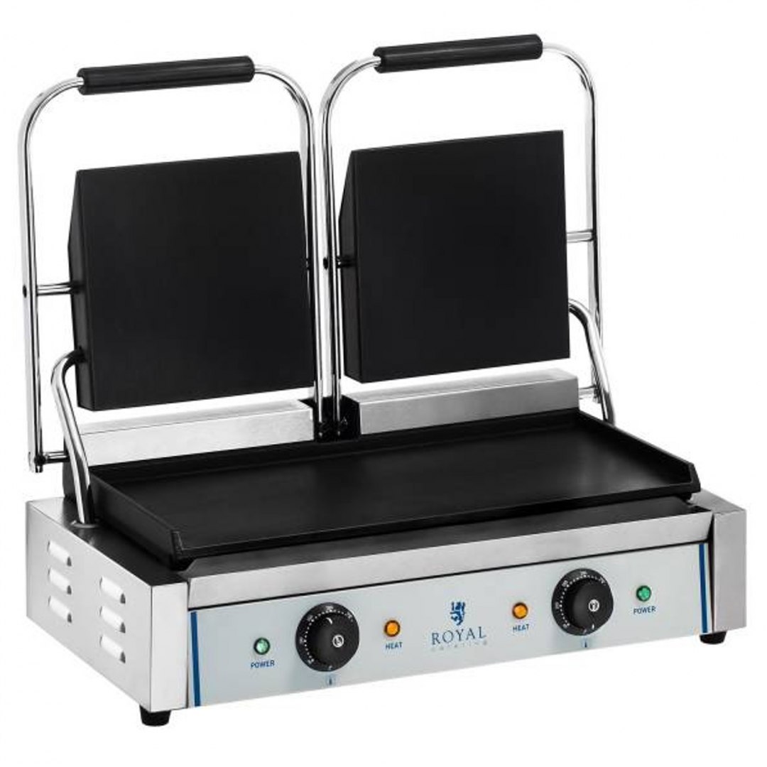 Kontakt grill kontaktowy dwustronny podwójny gładki 3600W 230V Royal Catering Royal Catering Kontakt grill kontaktowy dwustronny podwójny gładki 3600W 230V Royal Catering Royal Catering