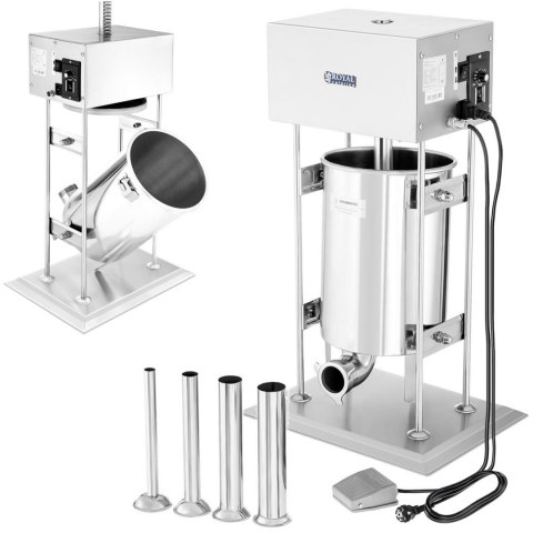 Napełniacz nadziewarka do kiełbasy elektryczna z silnikiem Royal Catering + 4 lejki 10L Royal Catering Napełniacz nadziewarka do kiełbasy elektryczna z silnikiem Royal Catering + 4 lejki 10L Royal Catering