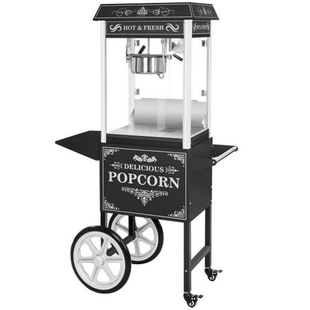 Profesjonalna wydajna maszyna do popcornu mobilna na wózku 230V 1.6kW czarna Royal Catering Profesjonalna wydajna maszyna do popcornu mobilna na wózku 230V 1.6kW czarna Royal Catering
