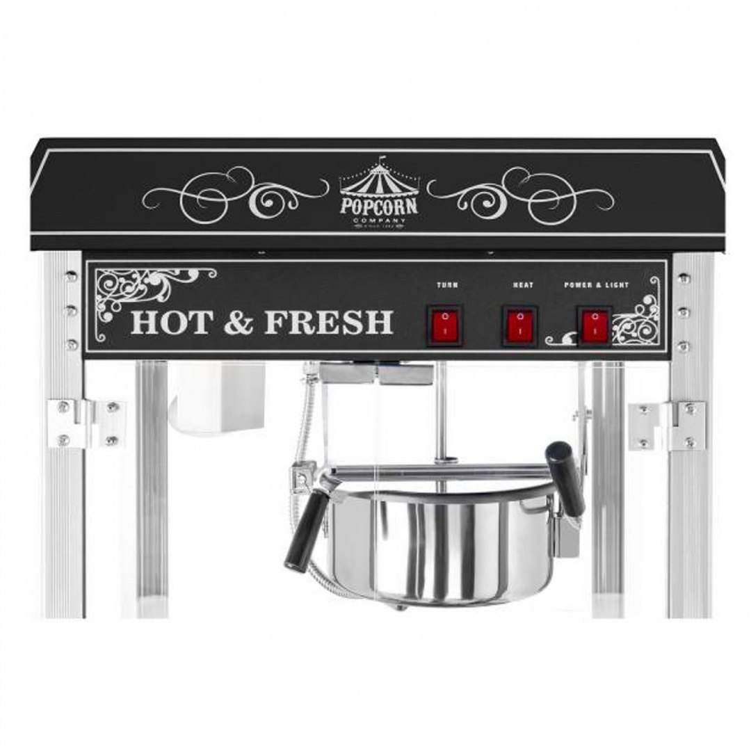 Profesjonalna wydajna maszyna do popcornu nastawna 230V 1.6kW czarna Royal Catering Profesjonalna wydajna maszyna do popcornu nastawna 230V 1.6kW czarna Royal Catering