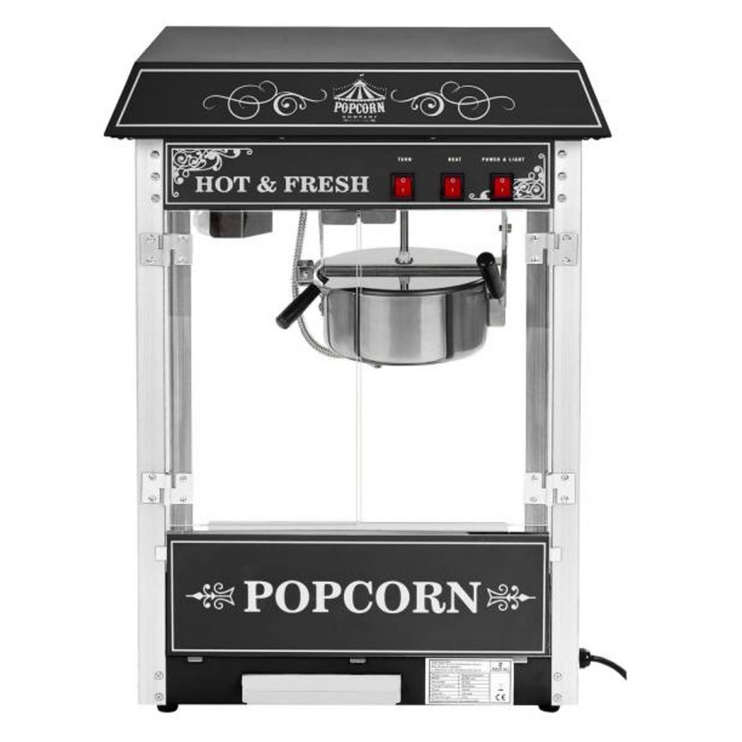Profesjonalna wydajna maszyna do popcornu nastawna 230V 1.6kW czarna Royal Catering Profesjonalna wydajna maszyna do popcornu nastawna 230V 1.6kW czarna Royal Catering