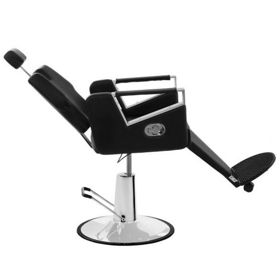 Profesjonalny fotel fryzjerski barberski z podnóżkiem obrotowy TURIN Physa czarny Physa Profesjonalny fotel fryzjerski barberski z podnóżkiem obrotowy TURIN Physa czarny Physa