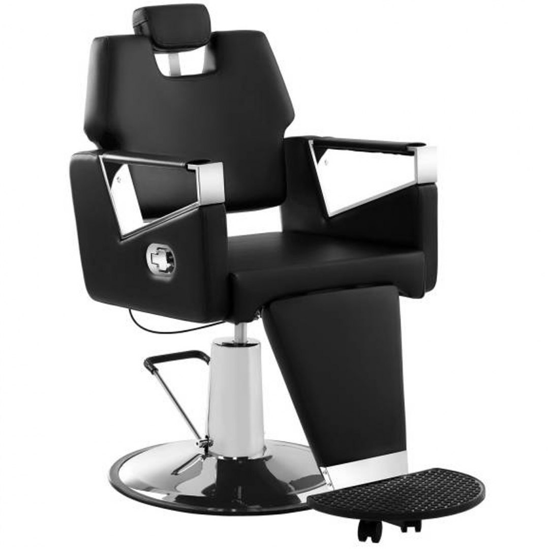 Profesjonalny fotel fryzjerski barberski z podnóżkiem obrotowy TURIN Physa czarny Physa Profesjonalny fotel fryzjerski barberski z podnóżkiem obrotowy TURIN Physa czarny Physa