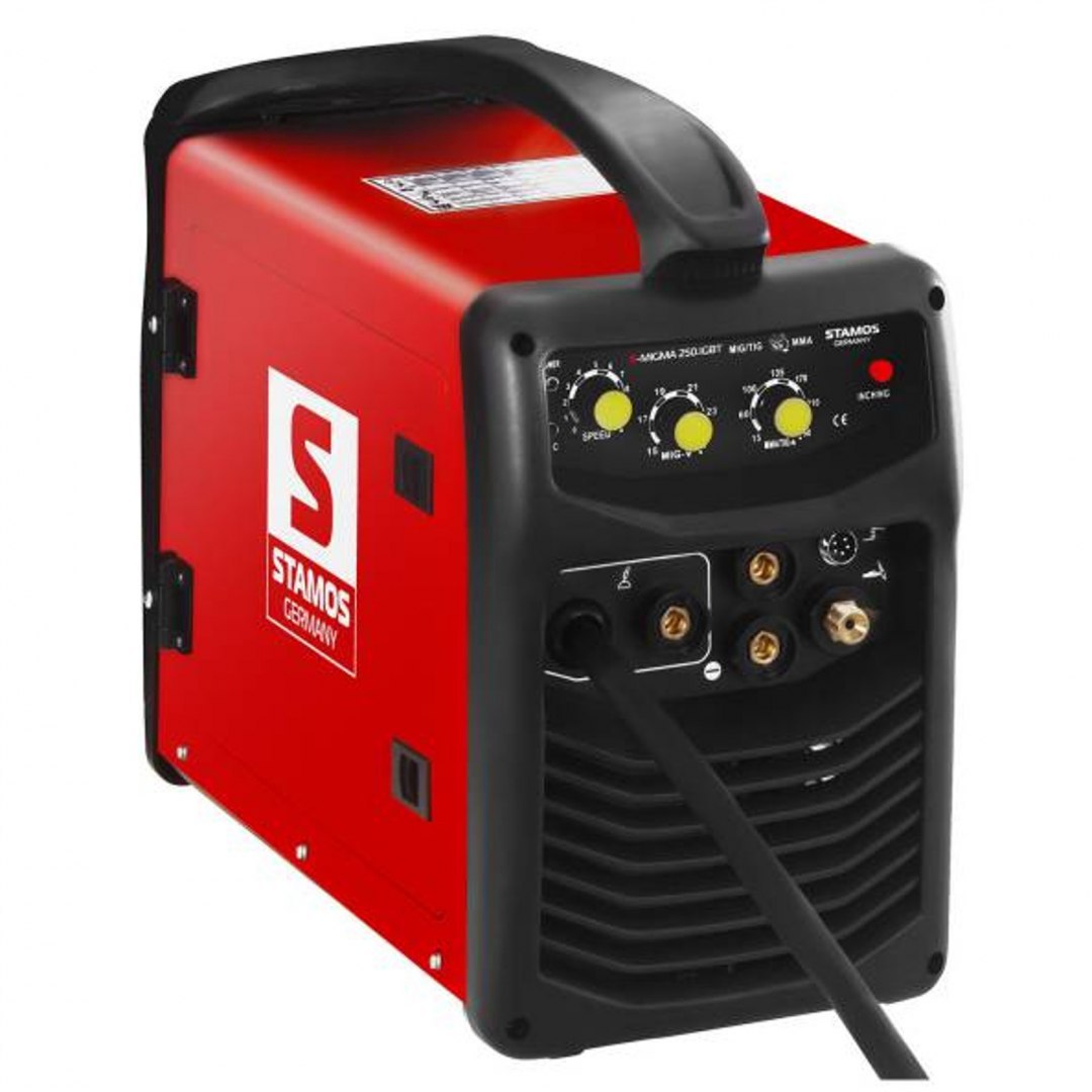 Spawarka półautomat spawalniczy migomat TIG MIG/MAG MMA 250A IGBT Stamos Germany + drut 5kg Stamos Germany Spawarka półautomat spawalniczy migomat TIG MIG/MAG MMA 250A IGBT Stamos Germany + drut 5kg Stamos Germany