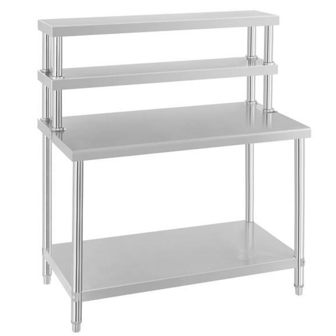 Stół roboczy gastronomiczny ze stali nierdzewnej z nadstawką 120x60cm Royal Catering Stół roboczy gastronomiczny ze stali nierdzewnej z nadstawką 120x60cm Royal Catering