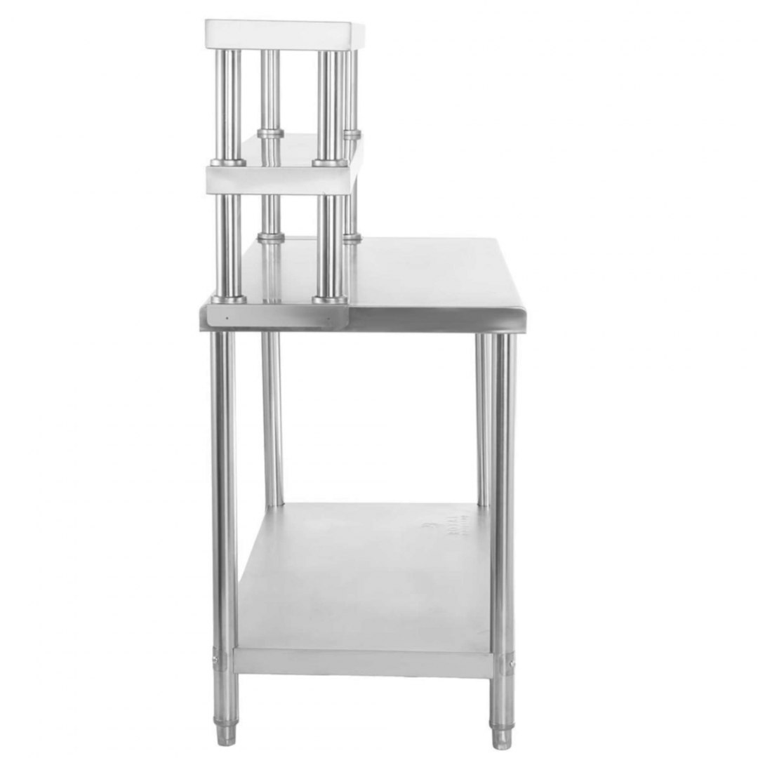 Stół roboczy gastronomiczny ze stali nierdzewnej z nadstawką 120x60cm Royal Catering Stół roboczy gastronomiczny ze stali nierdzewnej z nadstawką 120x60cm Royal Catering