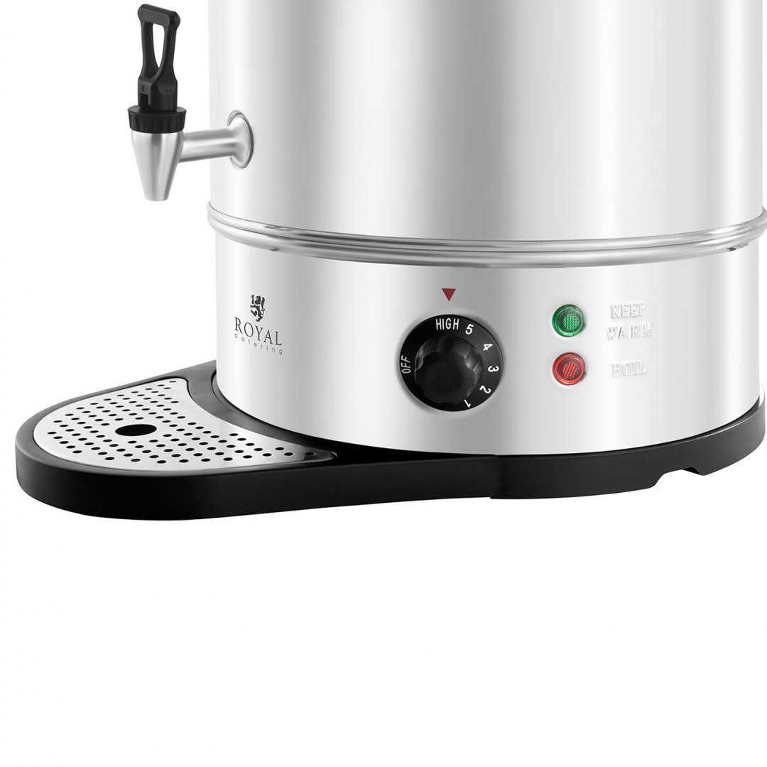 Warnik podgrzewacz z kratką ociekową do wody grzańca stal nierdzewna 230V 30L Royal Catering Warnik podgrzewacz z kratką ociekową do wody grzańca stal nierdzewna 230V 30L Royal Catering