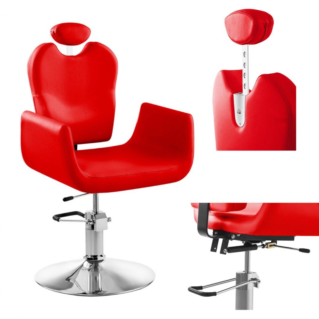 Wygodny fotel fryzjerski barberski obrotowy LIVORNO Physa czerwony Physa