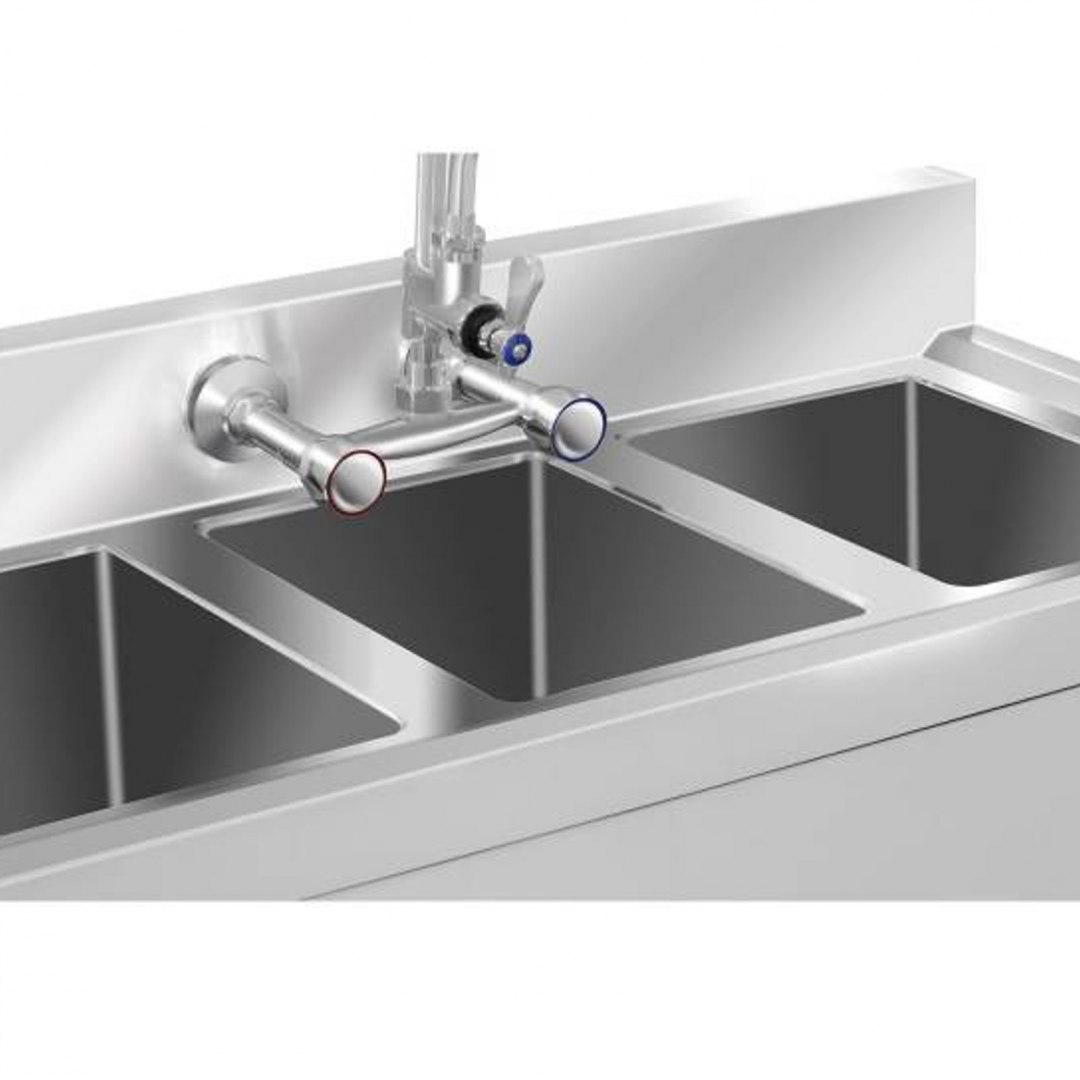 Zlew gastronomiczny ze stali nierdzewnej basen 3 komorowy 100x50cm Royal Catering Zlew gastronomiczny ze stali nierdzewnej basen 3 komorowy 100x50cm Royal Catering