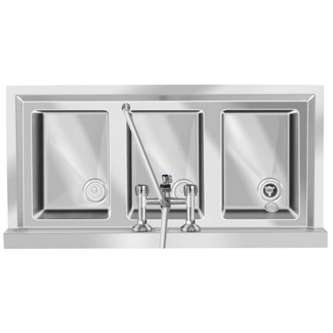 Zlew gastronomiczny ze stali nierdzewnej basen 3 komorowy 100x50cm Royal Catering Zlew gastronomiczny ze stali nierdzewnej basen 3 komorowy 100x50cm Royal Catering
