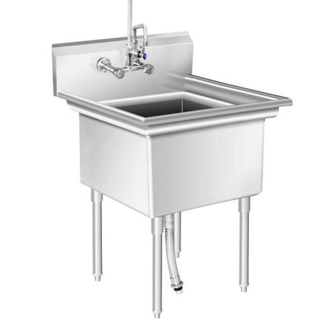Zlew gastronomiczny ze stali nierdzewnej basen jednokomorowy 75x75cm Royal Catering Zlew gastronomiczny ze stali nierdzewnej basen jednokomorowy 75x75cm Royal Catering