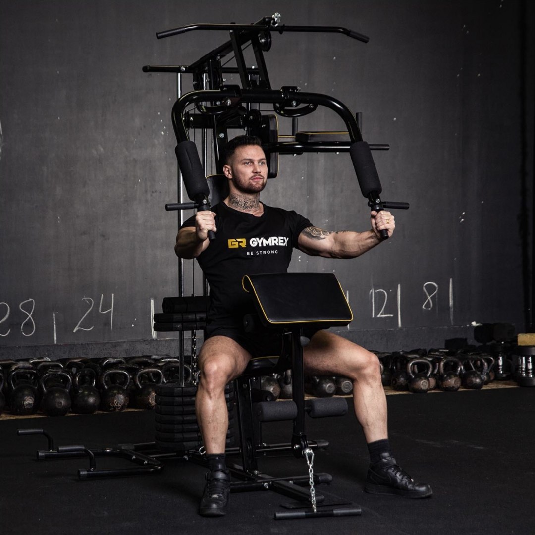 Atlas do ćwiczeń wielofunkcyjny domowa siłownia 7- stanowisk do 120 kg GYMREX Atlas do ćwiczeń wielofunkcyjny domowa siłownia 7- stanowisk do 120 kg GYMREX