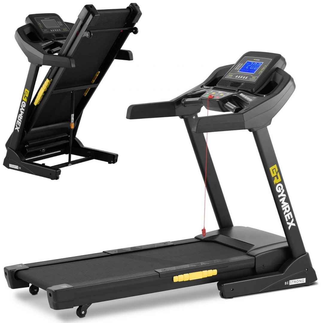 Bieżnia elektryczna składana treningowa do 150 kg 12 programów wentylator LCD 1837 W GYMREX Bieżnia elektryczna składana treningowa do 150 kg 12 programów wentylator LCD 1837 W GYMREX