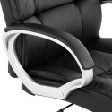 Fotel krzesło biurowe obrotowe regulowane z funkcją odchylenia do 180 kg CZARNY FROMM&amp;STARCK