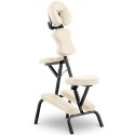 Krzesło do masażu tatuażu przenośne składane Montpellier Beige do 130 kg beżowe Physa