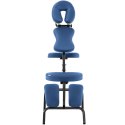 Krzesło do masażu tatuażu przenośne składane Montpellier Blue do 130 kg niebieskie Physa