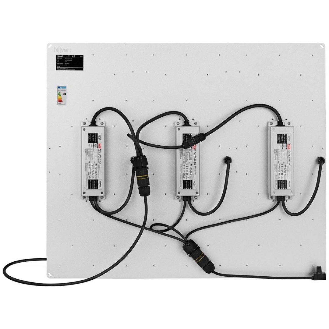 Lampa do uprawy wzrostu roślin pełne spektrum 72 x 60 cm 1404 LED 600 W srebrna Hillvert Lampa do uprawy wzrostu roślin pełne spektrum 72 x 60 cm 1404 LED 600 W srebrna Hillvert