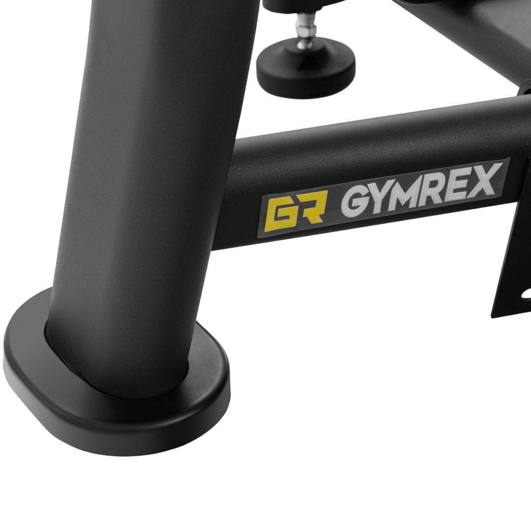 Ławka ławeczka treningowa skośna pod sztangę do wyciskania głową w górę czarno-żółta GYMREX Ławka ławeczka treningowa skośna pod sztangę do wyciskania głową w górę czarno-żółta GYMREX