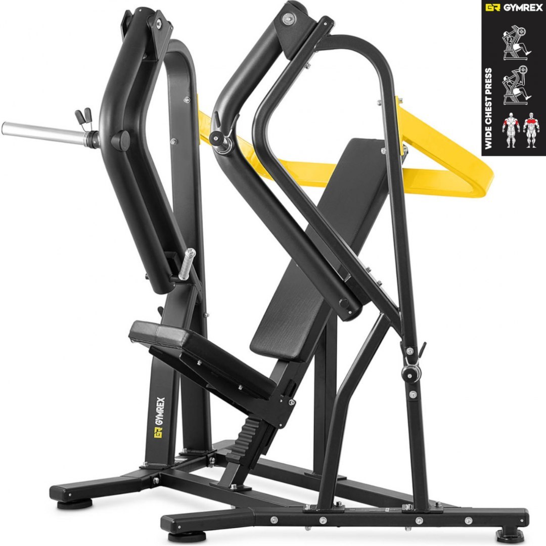 Maszyna urządzenia do treningu mięśni klatki piersiowej ramion na wolny ciężar WIDE CHEST PRESS GYMREX Maszyna urządzenia do treningu mięśni klatki piersiowej ramion na wolny ciężar WIDE CHEST PRESS GYMREX