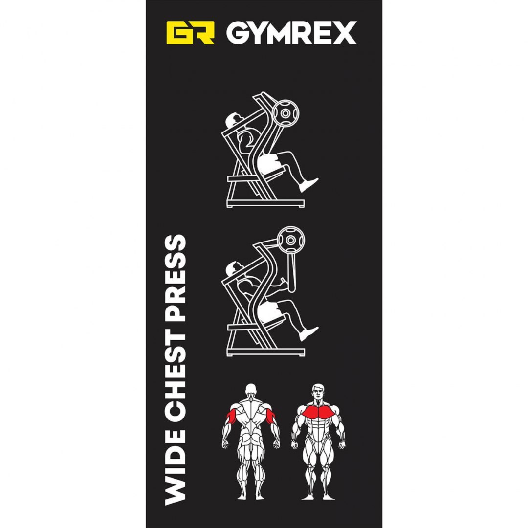 Maszyna urządzenia do treningu mięśni klatki piersiowej ramion na wolny ciężar WIDE CHEST PRESS GYMREX Maszyna urządzenia do treningu mięśni klatki piersiowej ramion na wolny ciężar WIDE CHEST PRESS GYMREX