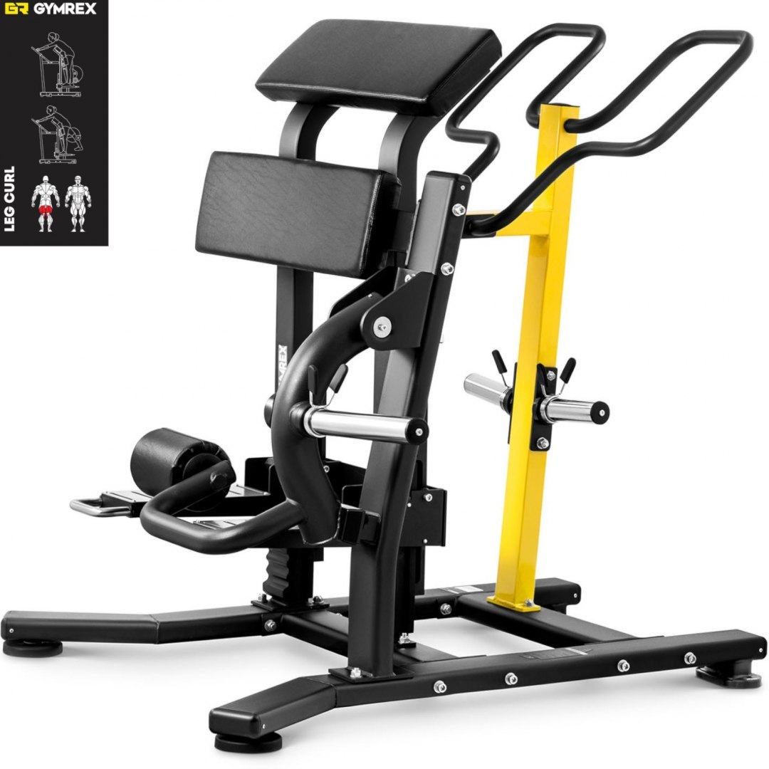 Maszyna urządzenie do treningu mięśni dwugłowych ud na wolny ciężar LEG CURL GYMREX Maszyna urządzenie do treningu mięśni dwugłowych ud na wolny ciężar LEG CURL GYMREX