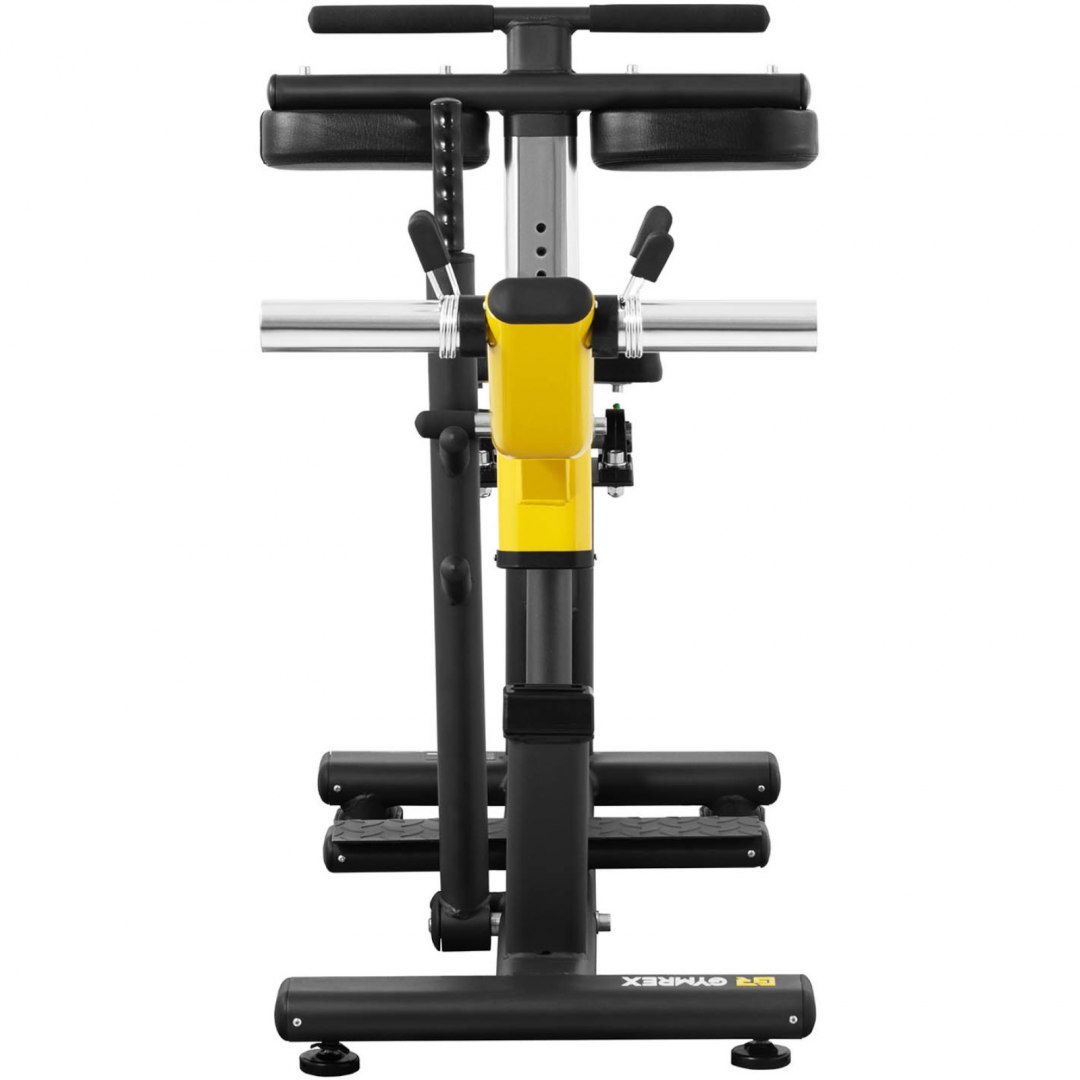 Maszyna urządzenie do treningu mięśni łydek łydkownica 135 kg czarno-żółta GYMREX