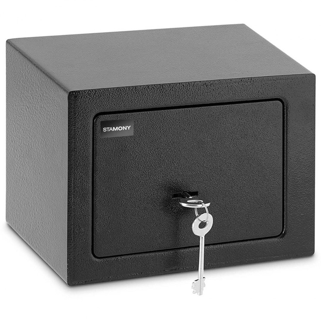 Sejf elektroniczy domowy biurowy z zamkiem szyfrowym stalowy 35x34.5x50 cm Stamony Sejf elektroniczy domowy biurowy z zamkiem szyfrowym stalowy 35x34.5x50 cm Stamony