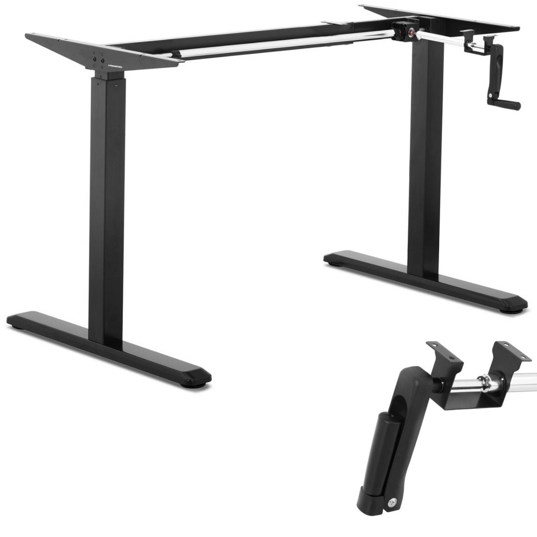 Stelaż rama biurka z ręczną regulacją wysokości 73-124 cm do 70 kg CZARNY FROMM&amp;STARCK