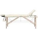 Stół łóżko do masażu drewniane przenośne składane Marseille Beige do 227 kg beżowe Physa