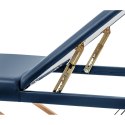 Stół łóżko do masażu drewniane przenośne składane Marseille Blue do 227 kg niebieskie Physa