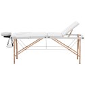 Stół łóżko do masażu drewniane przenośne składane Marseille White do 227 kg białe Physa