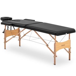 Stół łóżko do masażu drewniane przenośne składane Toulouse Black do 227 kg czarne Physa