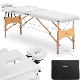 Stół łóżko do masażu drewniane przenośne składane Toulouse White do 227 kg białe Physa