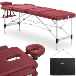 Stół łóżko do masażu przenośne składane Bordeaux Red do 180 kg czerwone Physa